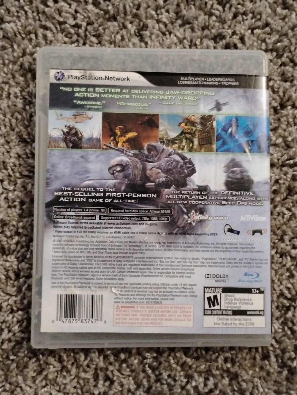Call of Duty: Modern Warfare 2 (Sony PlayStation 3, 2009) - Complete in Box (CIB - Picture 3 of 3